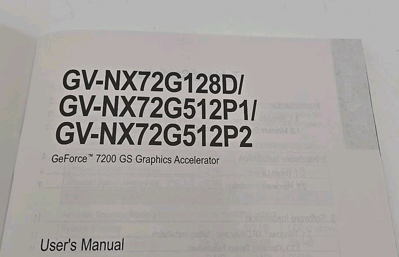 CD GeForce 7200 Series Version 1.0 Accelerator Driver CD Gigabyte & Manual gallery