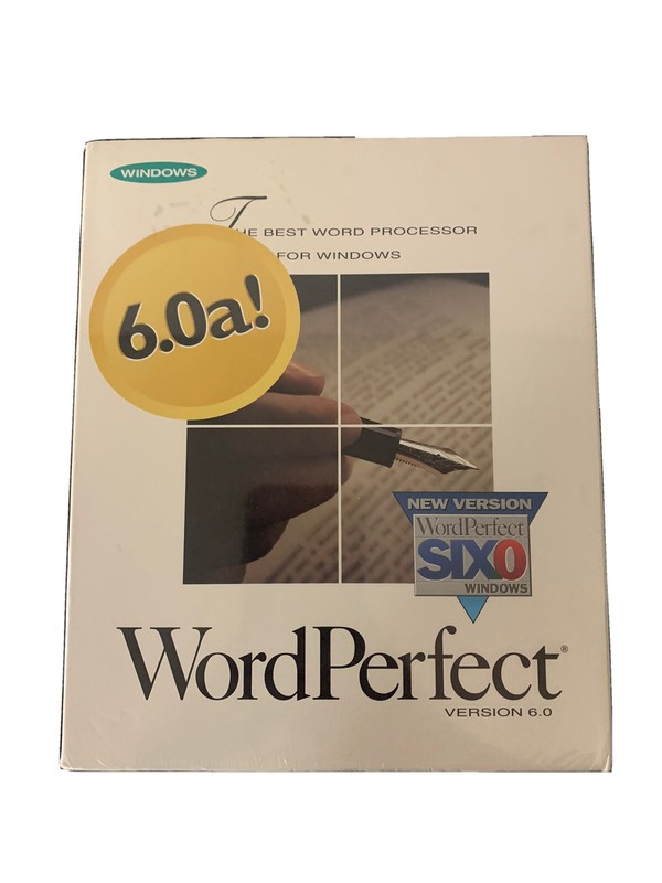 Vintage 1994 WordPerfect Complete Version 6.0A DOS/Windows Manual License Disks