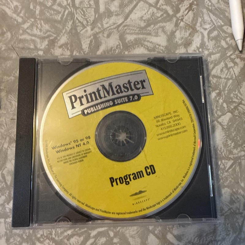 1 Program CD Print Master Publishing Suite 7.0 Windows 95 98 Windows NT 4.0