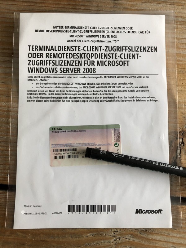 Terminal Server / RDS 5 Series USER Cals for Windows Server 2008 / 2008 R2