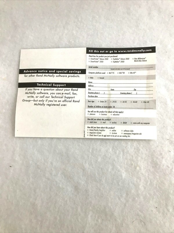 RAND MCNALLY TRIPMAKER DELUXE CD 2000 WINDOWS 95, 98 W CASE & INSTRUCTIONS CD 5 gallery