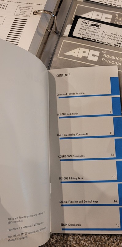1988 MS-DOS 3.3 User Guide 1st Printing NEC Advanced Personal Comp Floppy Disks gallery