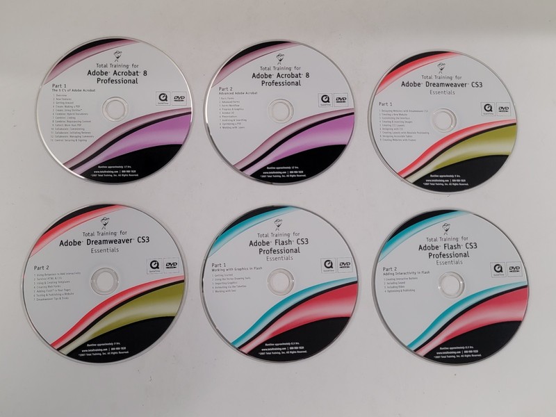 Adobe Training Loose DVDs – Acrobat 8 Professional, Dreamweaver CS3, Flash CS3