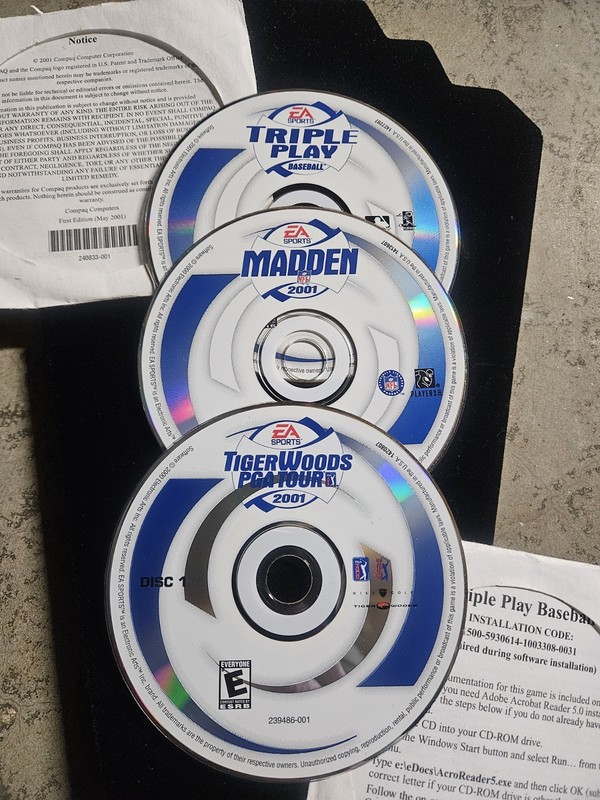 EA Sports Madden, Triple Play, Tiger Woods PGA Tour CD for Windows