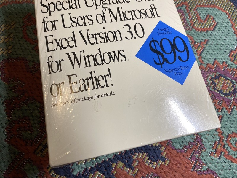 Microsoft Excel 3.0 or Earlier for Windows Upgrade 1992 VNTG New OPEN SEAL gallery