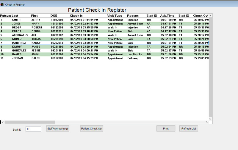 PATIENT CHECK IN Software, Network Access , Windows 7,8,10,11, Server