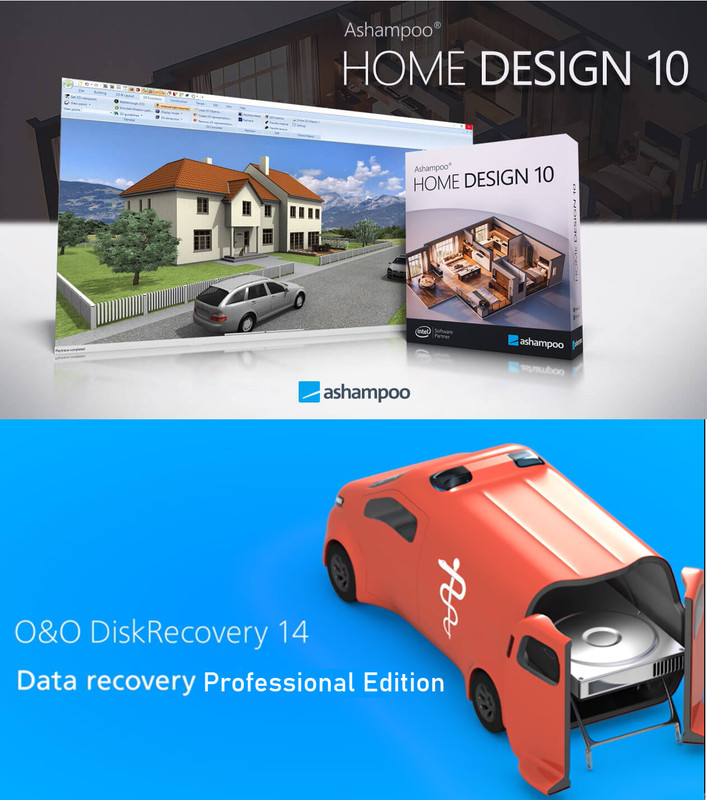 Ashampoo Home Design 10- 3D home designer and O&O Diskrecovery 14 Pro Edition