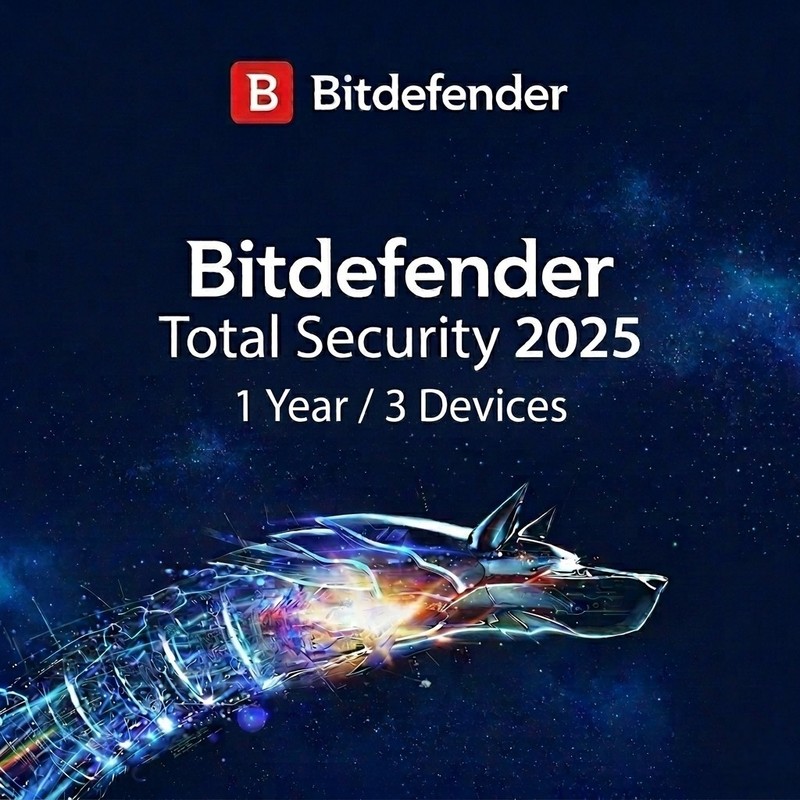 Bitdefender Total Security 2025 – 1 Year License for Windows, Mac, Android and iOS