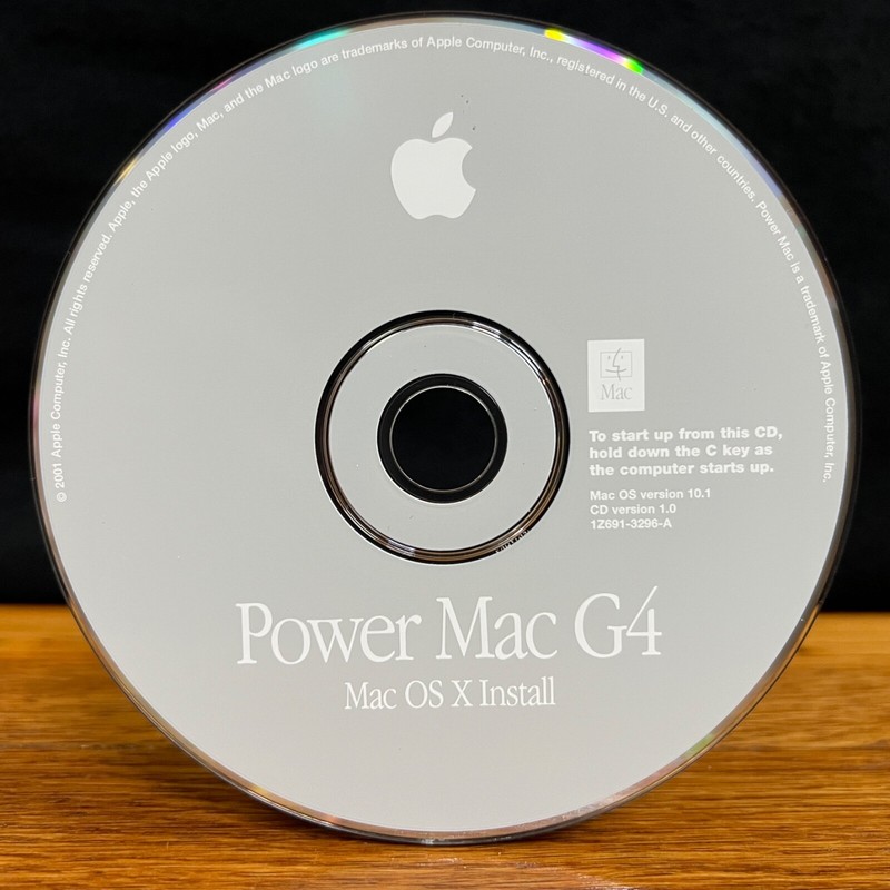 Apple Power Mac G4 OS X 10.1 Puma Install Software Disc CD v1.0 1Z691-3296-A
