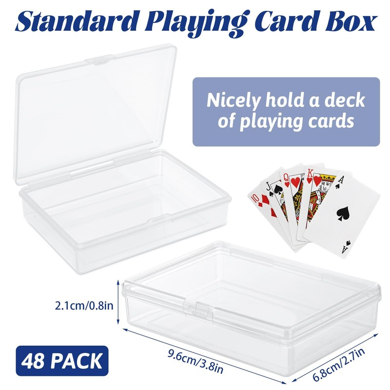 FVIEXE 48PCS Playing Card Case Plastic Card Box Clear Card Game Storage Organize gallery