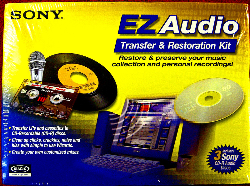 SONY MAGIX EZ Audio Transfer, Restoration & Remaster Kit w/3 Blank CD-R’s Sealed