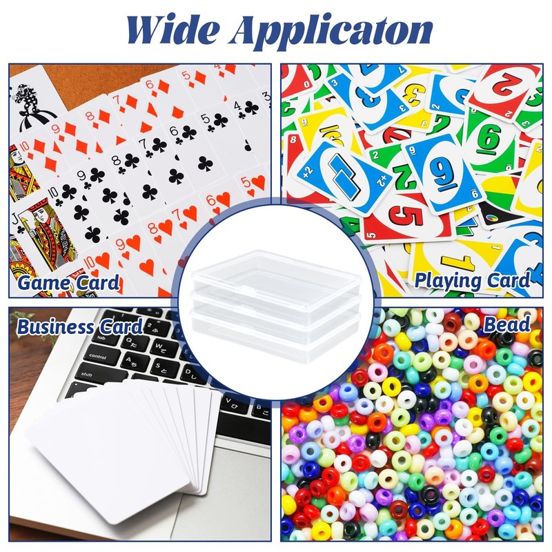 FVIEXE 48PCS Playing Card Case Plastic Card Box Clear Card Game Storage Organize gallery