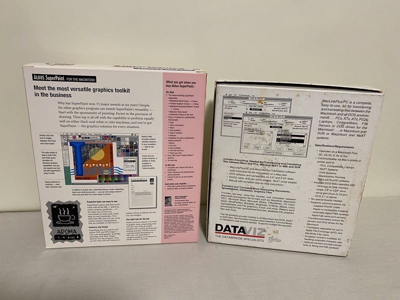Aldus SuperPaint Version 3.5 for Macintosh 3.5" 1992 & MacLinkPC Plus DataViz gallery