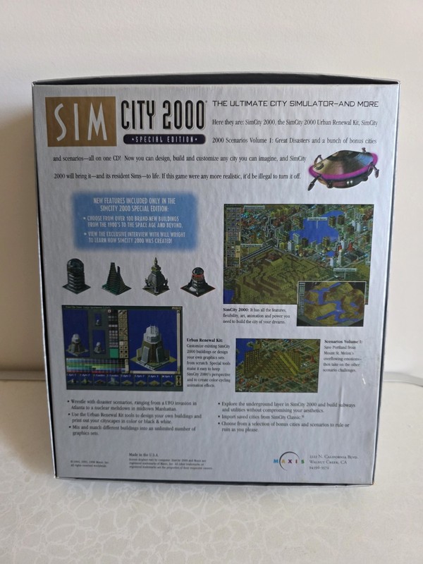 Vintage SimCity 2000 Special Edition 5.25 Floppy Disc DOS/Win/Mac CIB Big Box gallery