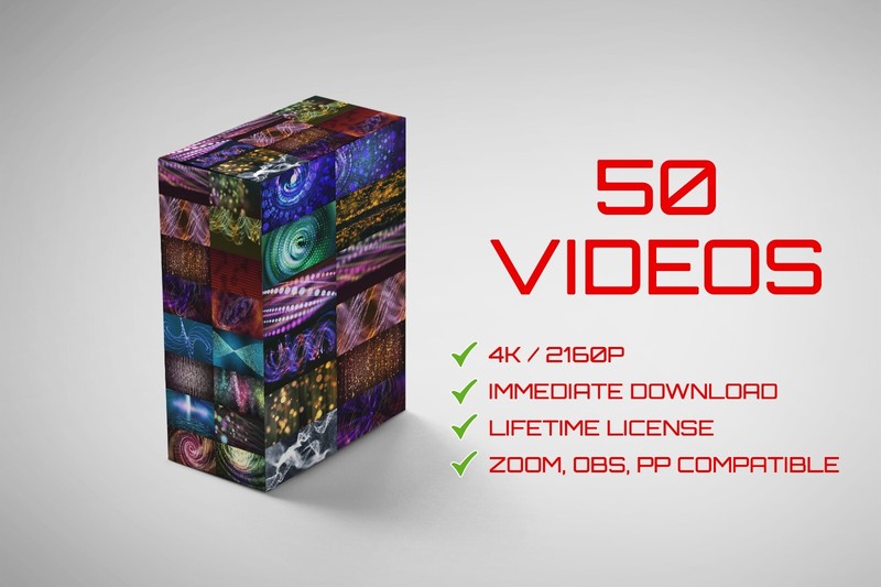 50 CLIPS PACKAGE / 4K Cascading Particles Video Backgrounds VJ Loops / 4k 2160P