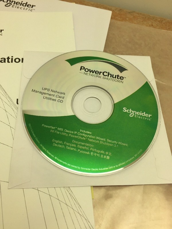 Power Chute network shutdown CD & UPS network management card 2 installation doc gallery