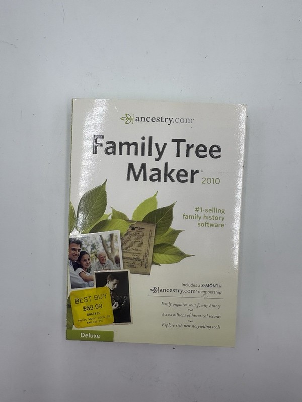 ANCESTRY Family Tree Maker 2010 Deluxe – Software Box Books Discs, PC Windows