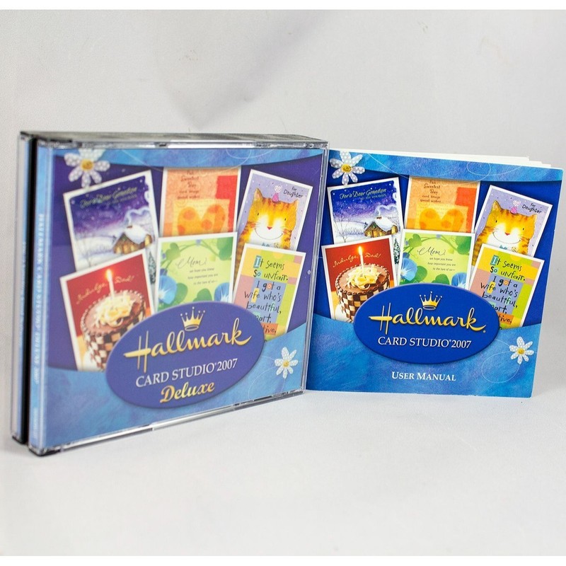Hallmark Card Studio 2007 Deluxe CD-ROM Software & User Manual For Windows