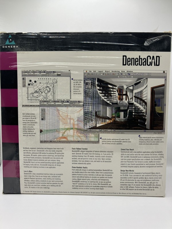 DenebaCAD By Denba Design Model Visualize Mac V1.5 DXF & DWG I/O R14 Included gallery
