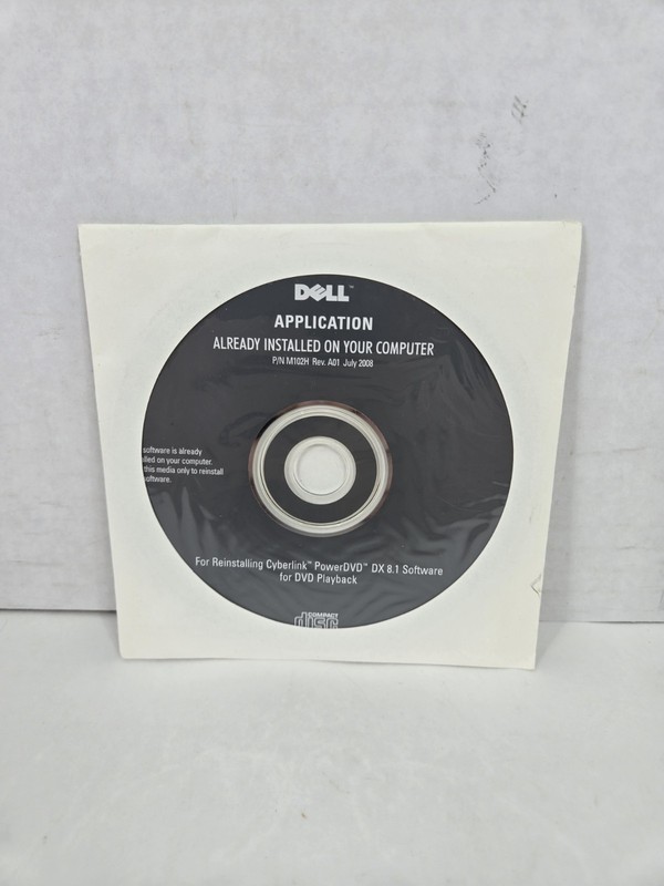 Dell Application Original CD – Reinstalling Cyberlink PowerDVD DX 8.1 Software