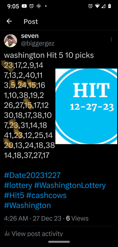 Washington Hit 5 Lottery Numbers software DVD for Windows 7 & 8 & 10