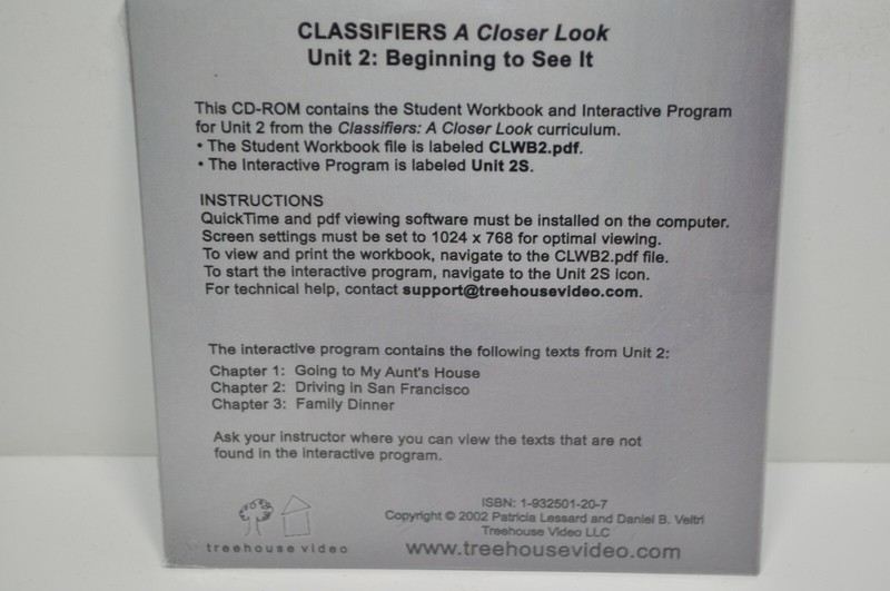 Classifiers: A Closer Look Unit 2 Beginning To See It By Patricia Lessard CD-Rom gallery