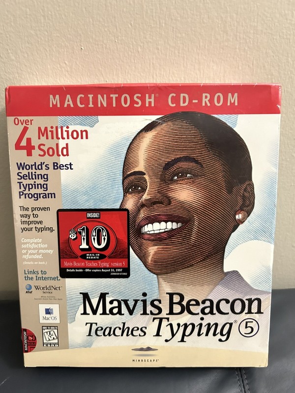 Mavis Beacon Teaches Typing 5 Macintosh CD-ROM New Sealed gallery