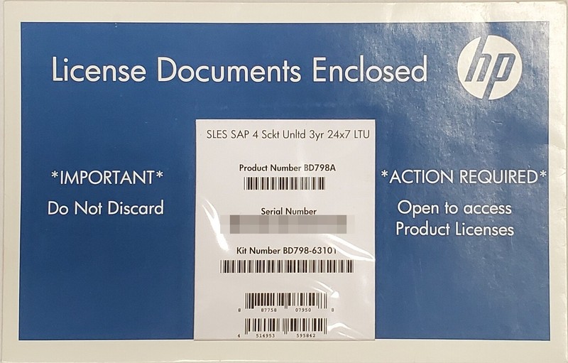 HPE SUSE Linux SLES for SAP 4 Socket Unlimited 3yr 24×7 LTU License Subscription