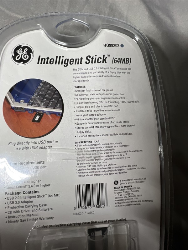 GE Intelligent Stick USB Hi-Speed 2.0 64MB Plug In USB Port Or USB Adapter -B1 gallery