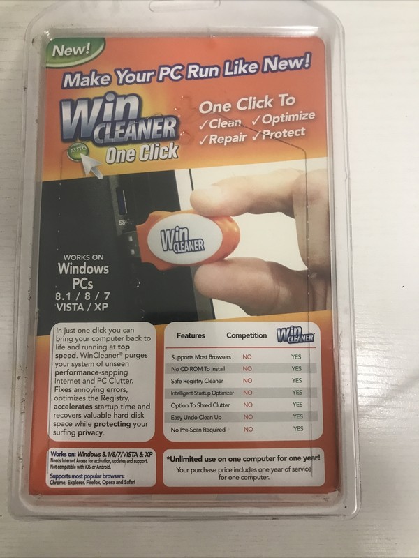 WIN CLEANER One Click USB PC Computer Clean Repair Protect Windows As Seen On TV gallery