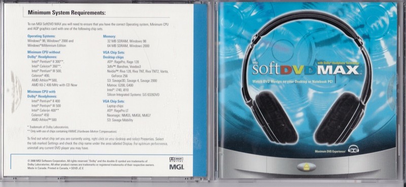 Vintage Soft DVD Max (PC, 2000, MGI Software)