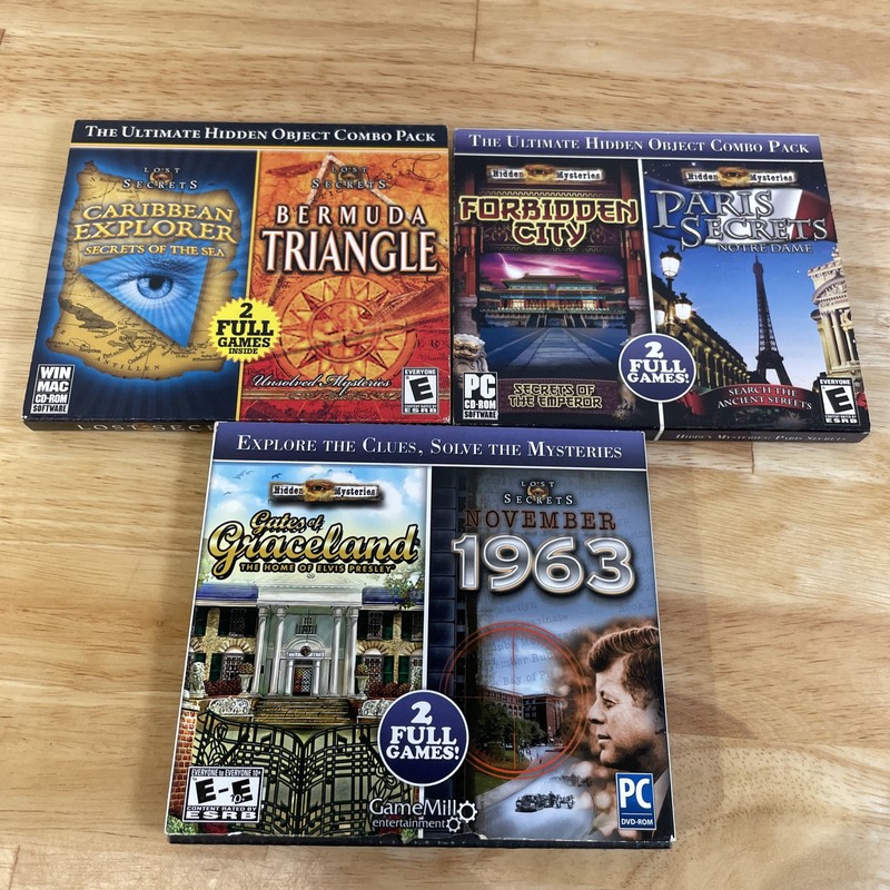 Lot of 3 PC Games: Hidden Mysteries – Various Titles