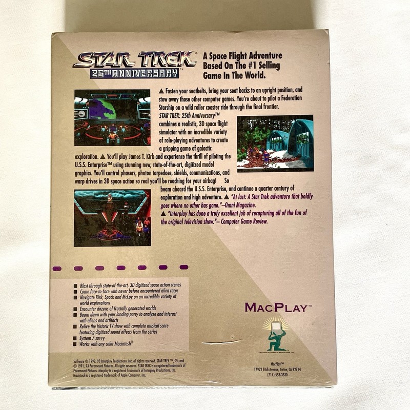 Vintage STAR TREK 25TH ANNIVERSARY PC Game MACPLAY 3.5 Floppy Disks gallery
