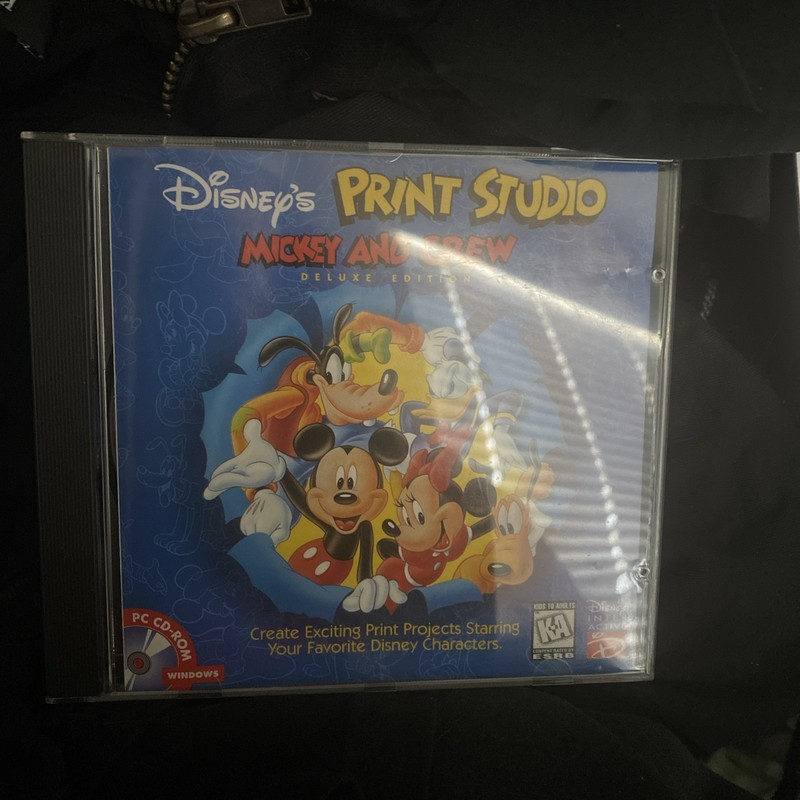 1995 Disney Interactive Mickey And Crew Print Studio Deluxe Edition PC CD-ROM