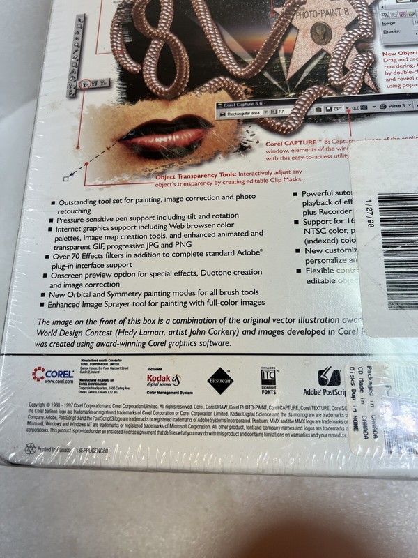 RARE 1998 Corel Photo-Paint 8 Upgrade - BRAND NEW FACTORY SEALED! gallery