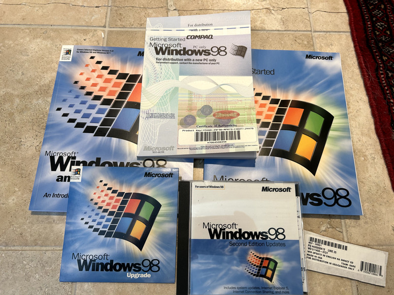 Microsoft Windows 98 Upgrade & 2nd Ed Updated & Windows 98 manual Bonus Bundle