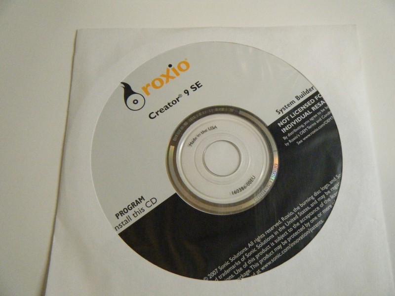 New Roxio Creator 9 SE CD. Software for video editing on older systems