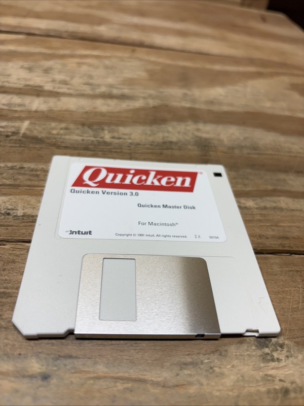 Macintosh 3.0 Quicken 1991 Manage Home & Business Finances Intuit Floppy Disk gallery