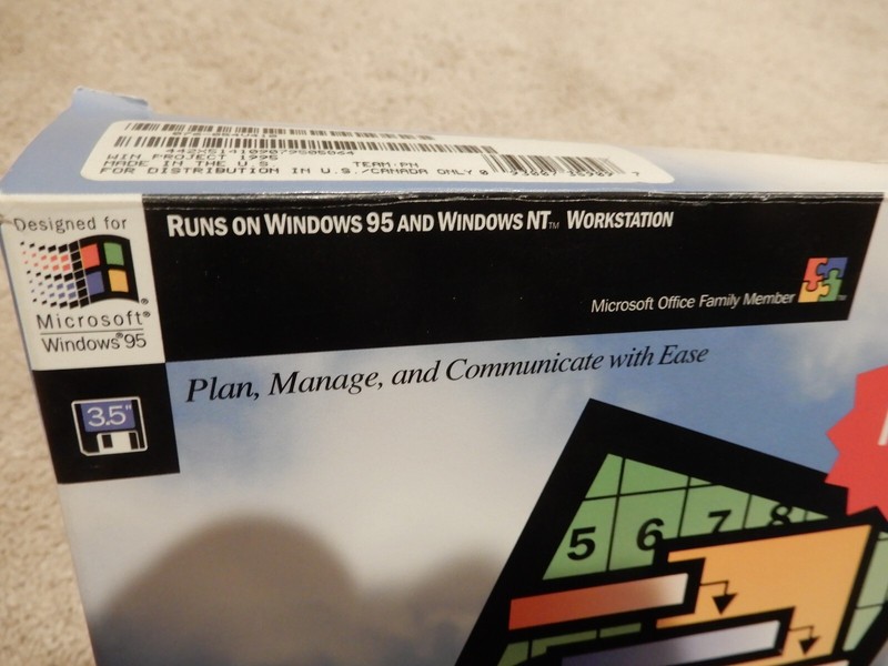 MICROSOFT PROJECT DESIGNED FOR WINDOWS 95 OPEN BOX SEALED FLOPPY gallery
