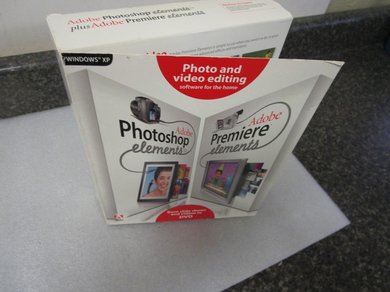 Adobe Photoshop Elements 3.0 PLUS Adobe Premiere Elements, for XP NEW SEALED!