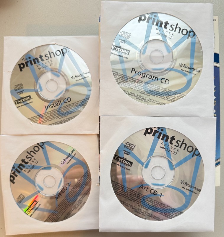Print Shop Deluxe v22 4 CD Set Box Manual Version 22 Windows XP/2000 Complete VG gallery