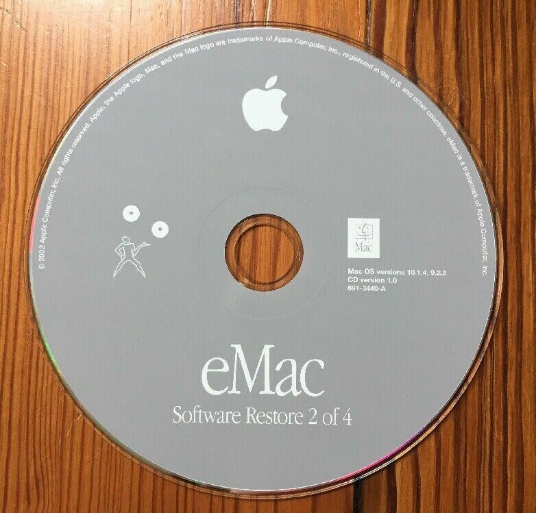 2002 Macintosh eMac System Software Restore Puma Mac OS 10.1.4 9.2.2 CD Discs gallery