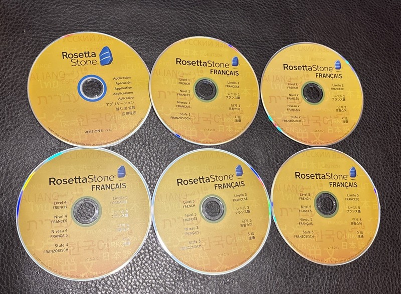Rosetta Stone French / Francais Levels 1, 2,3,4 & 5 With Headset Dictionary gallery