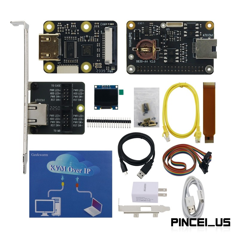 PiKVM-A4 Kit for Raspberry Pi Zero 2 WPiKVMV2 HAT Remote Control with 5V Power