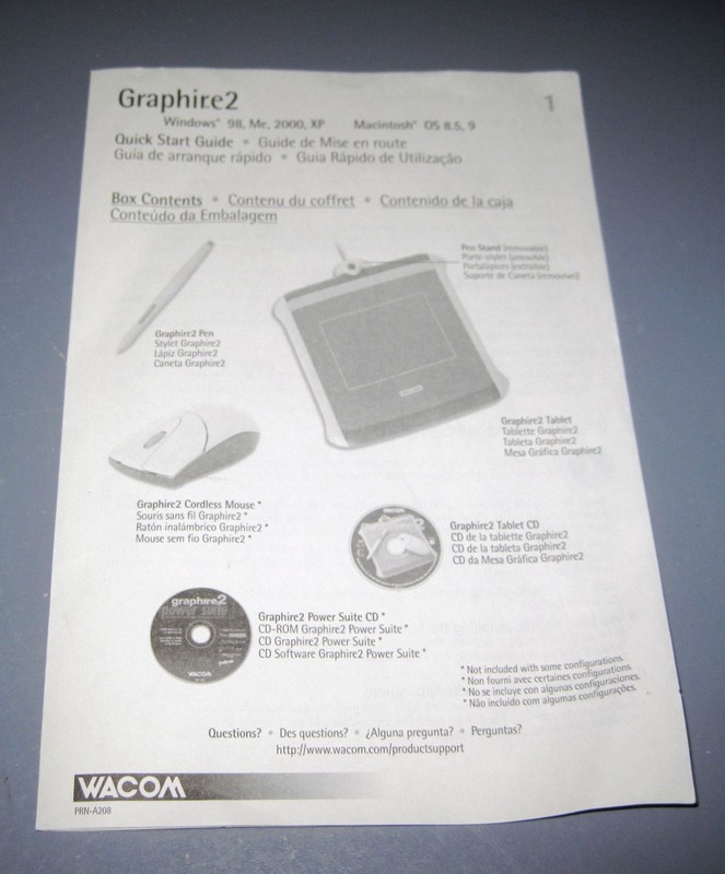 2001 Wacom Graphire 2 Graphire2 Drivers CD for Windows 98-XP & Mac OS 8.5-9 gallery