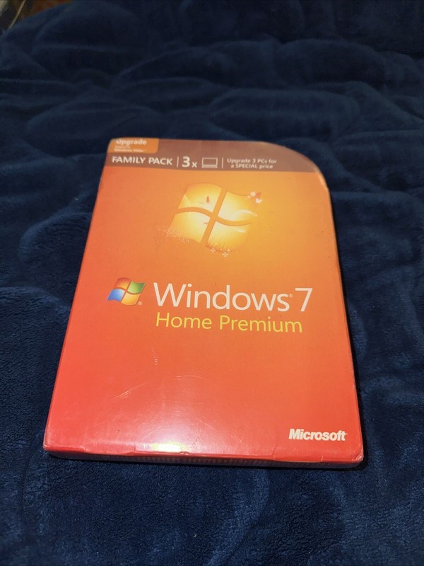 Microsoft Windows 7 Home Premium Upgrade Family Pack 3 PCs 32 & 64 Bit DVD NEW gallery