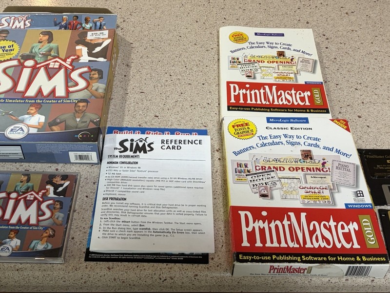 MicroLogic Software PrintMaster Gold Classic Edition (English) and The Sims