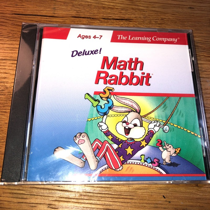 NEW Deluxe! Math Rabbit Ages 4-7 PC CD-ROM Windows RARE SEALED The Learning Co