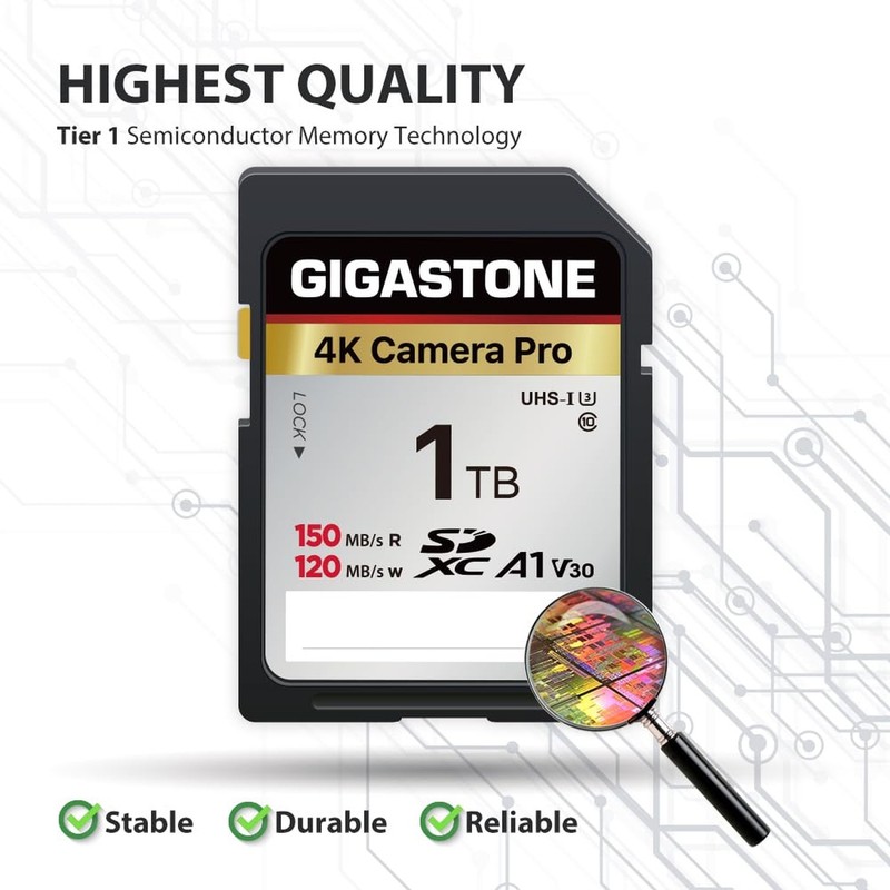 [5-Yrs Free Data Recovery] GIGASTONE 1TB SDXC Memory Card 4K Pro Series Camer... gallery