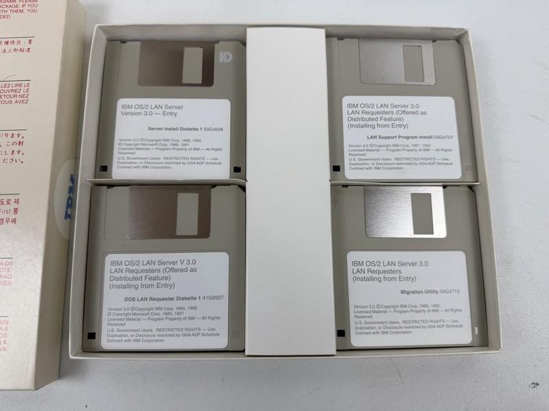 Vintage Rare IBM OS/2 Lan Server Version 3.0 Entry Set 3.5" Floppy Disks Only gallery